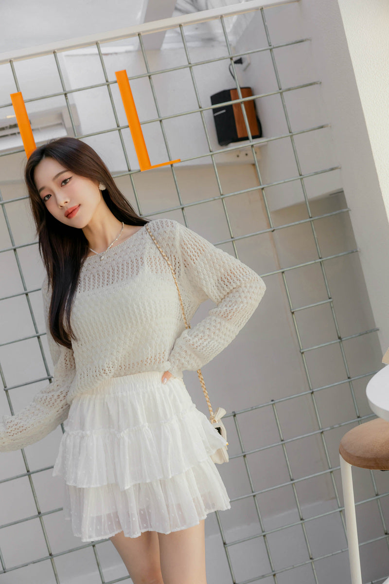 トップス SEOULMART ハーフジップクレリックカラー ハイポンチ ドルマンルーズプル